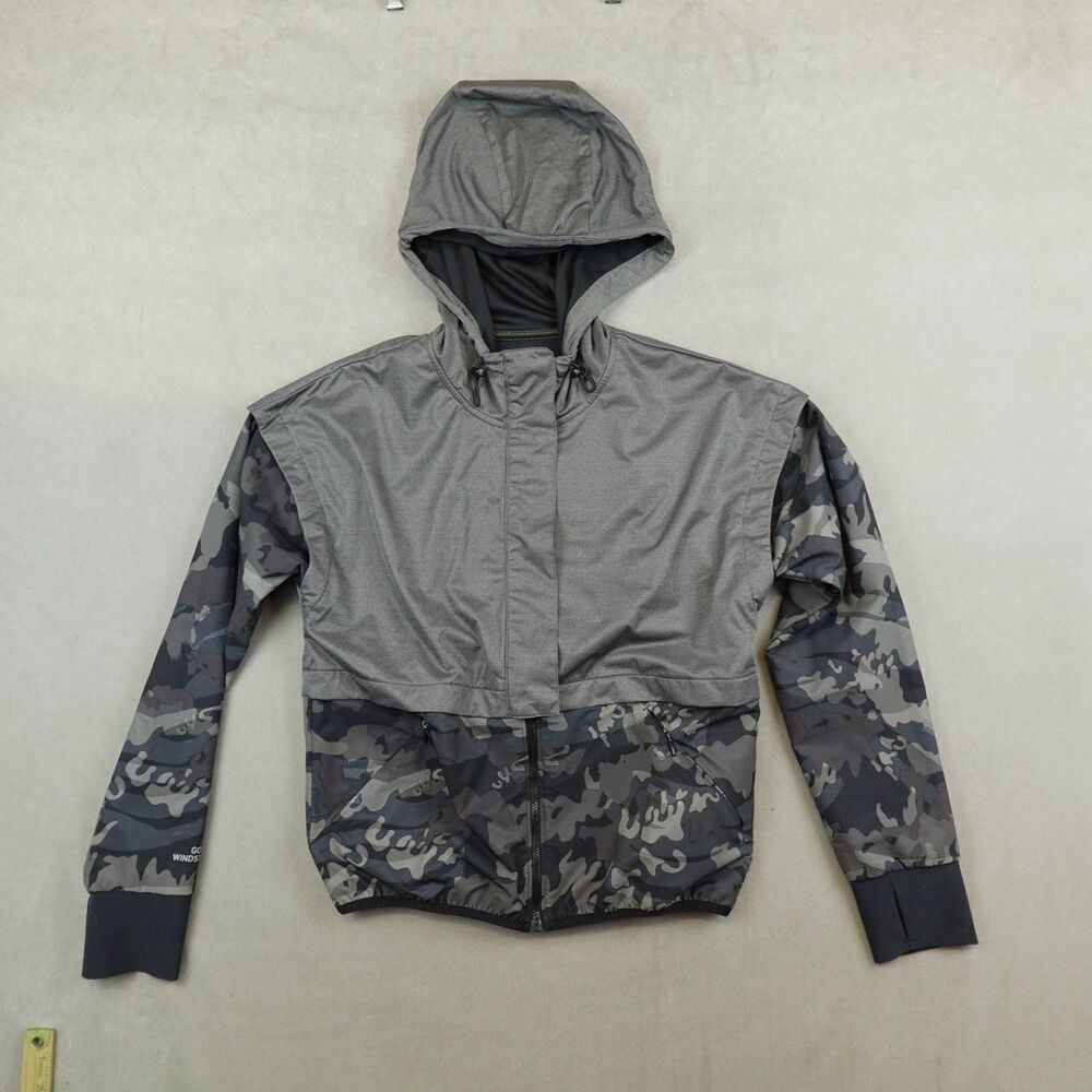 Under Armour Jacket Womens XS Fit Gray Black Camo Unstoppable Gore Windstopper